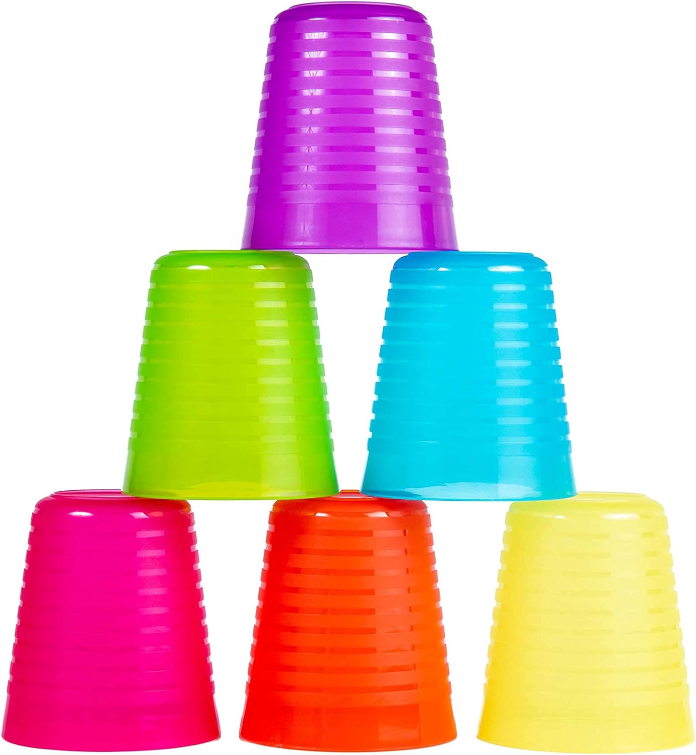 Kids Plastic Dinnerware Set of 6 Multi Color Cups/Tumblers