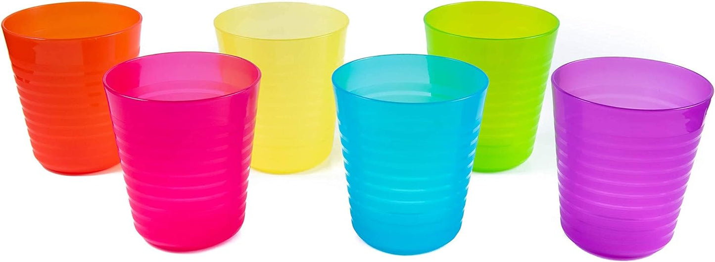 Kids Plastic Dinnerware Set of 6 Multi Color Cups/Tumblers