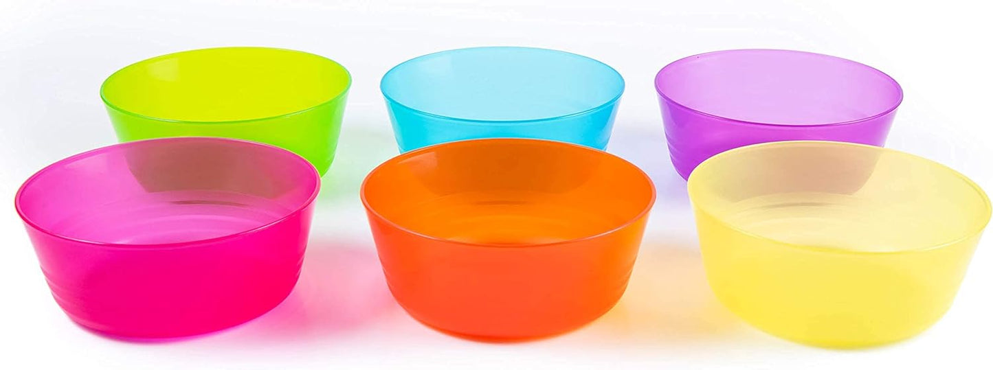 Kids Plastic Dinnerware Set of 6 Multi Color Bowls