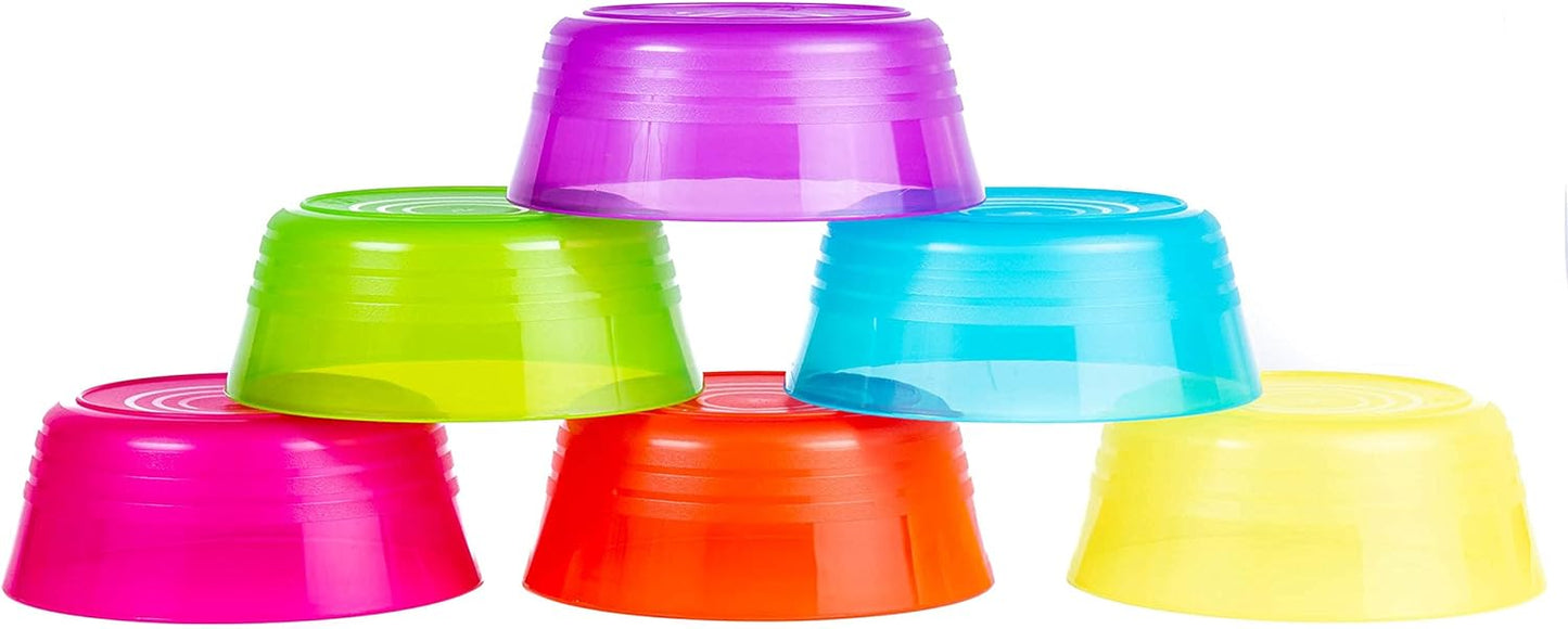 Kids Plastic Dinnerware Set of 6 Multi Color Bowls
