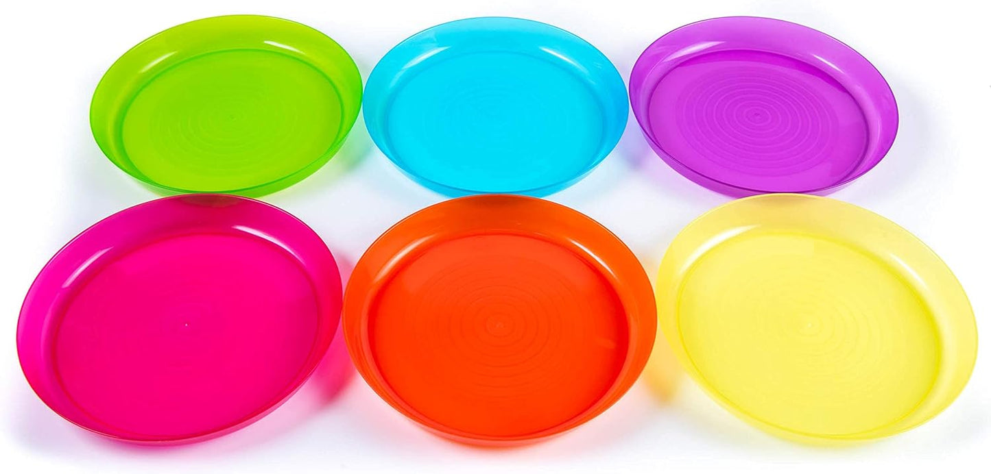 Kids Plastic Dinnerware Set of 6 Multi Color Plates