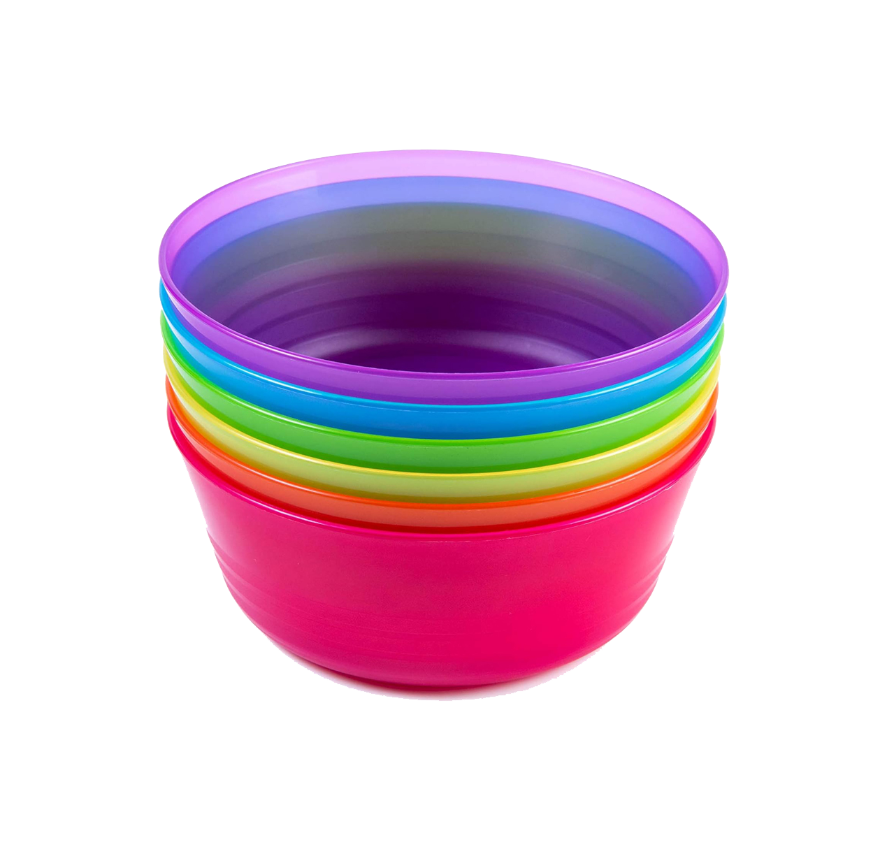 Kids Plastic Dinnerware Set of 6 Multi Color Bowls