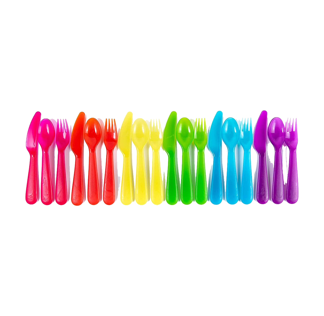 Kids Plastic Dinnerware Set of 18 Multi Color Flatware