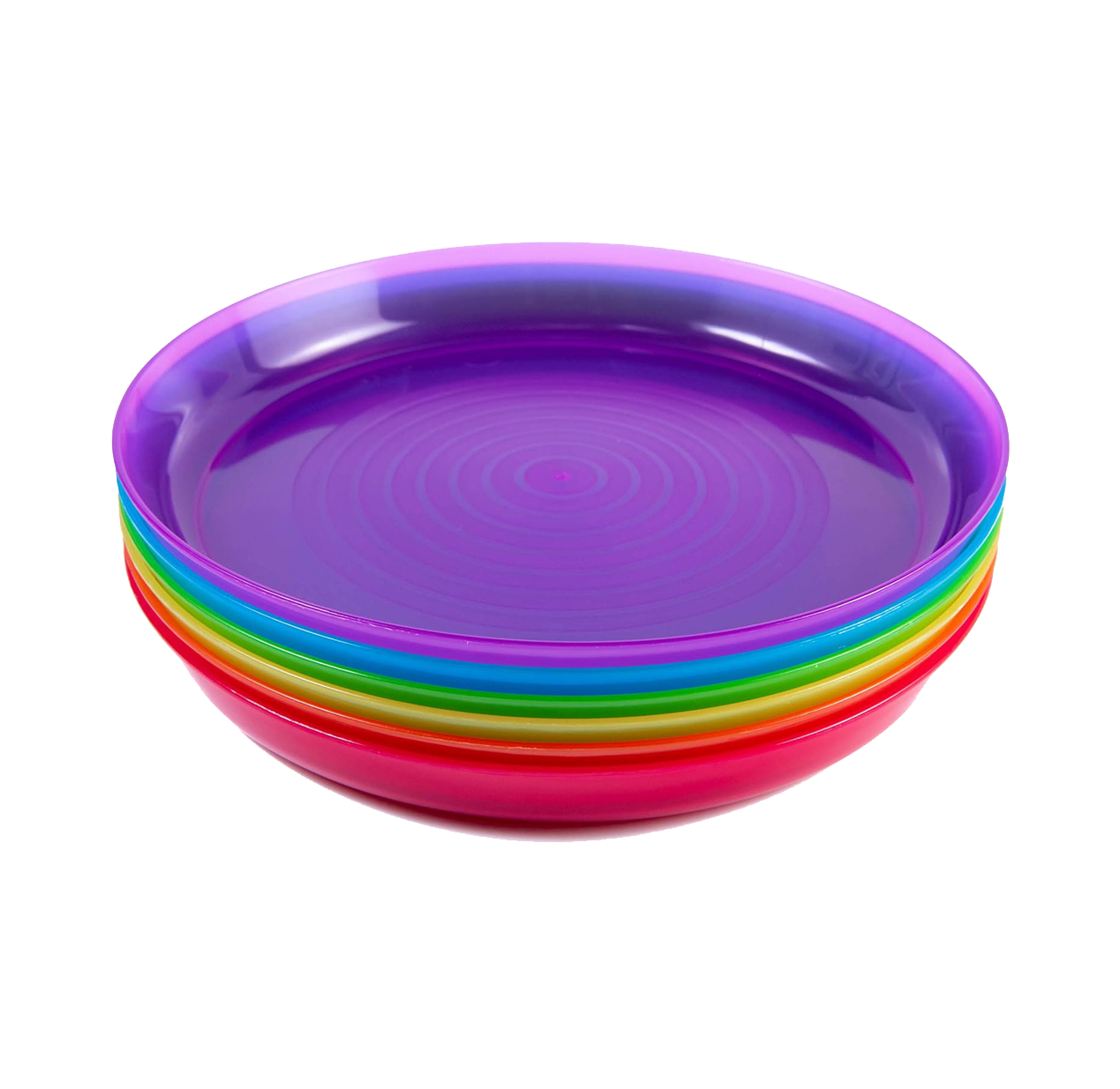 Kids Plastic Dinnerware Set of 6 Multi Color Plates